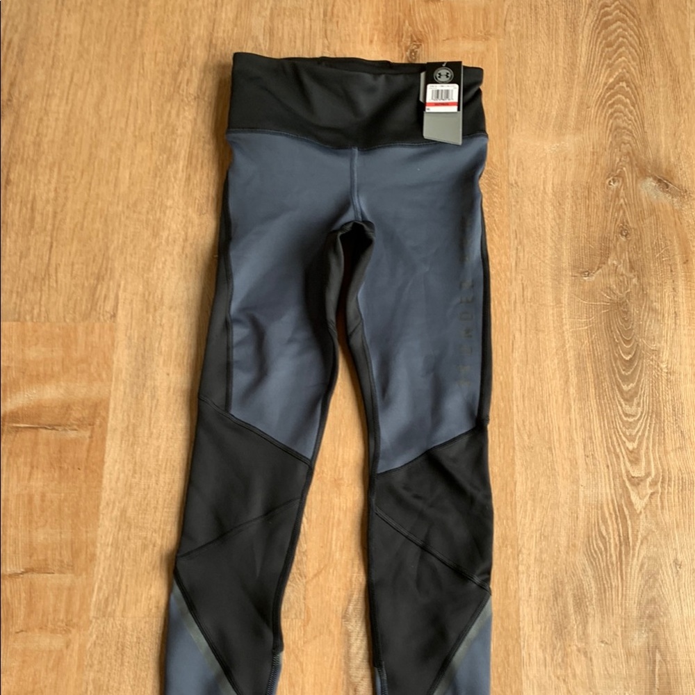Black and Gray/Blue Athletic Leggings Women XS